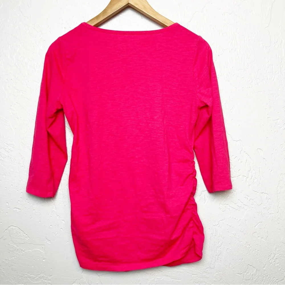 3/4-Sleeve Maternity Shirt Pink small motherhood maternity